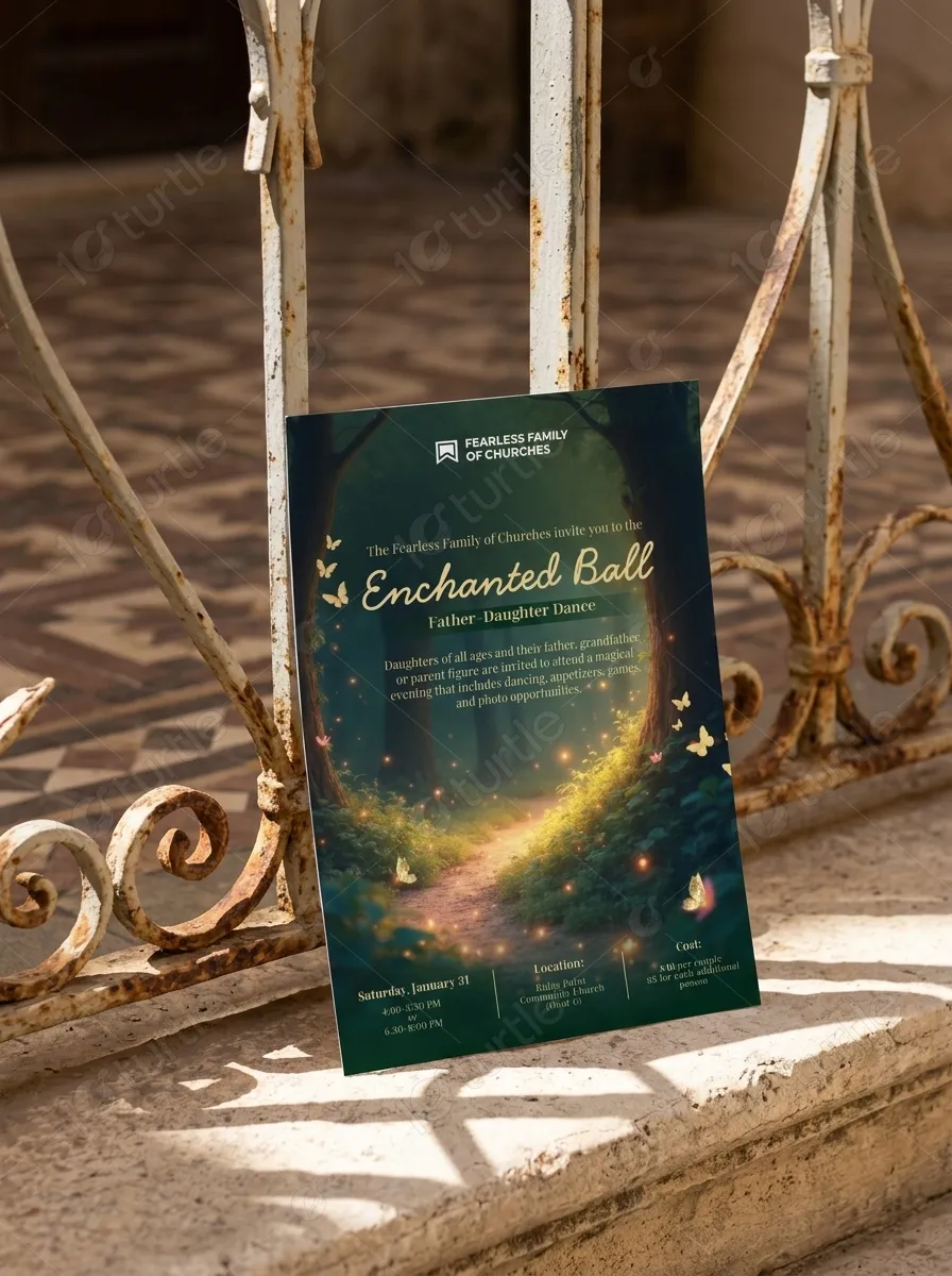 Nature inspired event branding with muted green and amber tones