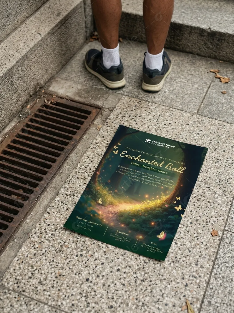 Elegant digital invitation for church community enchanted ball
