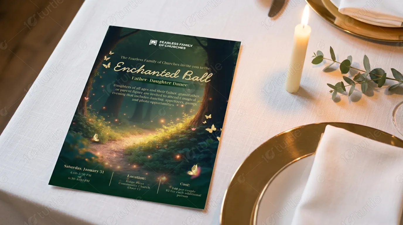 Magical forest illustration for event banner and digital marketing