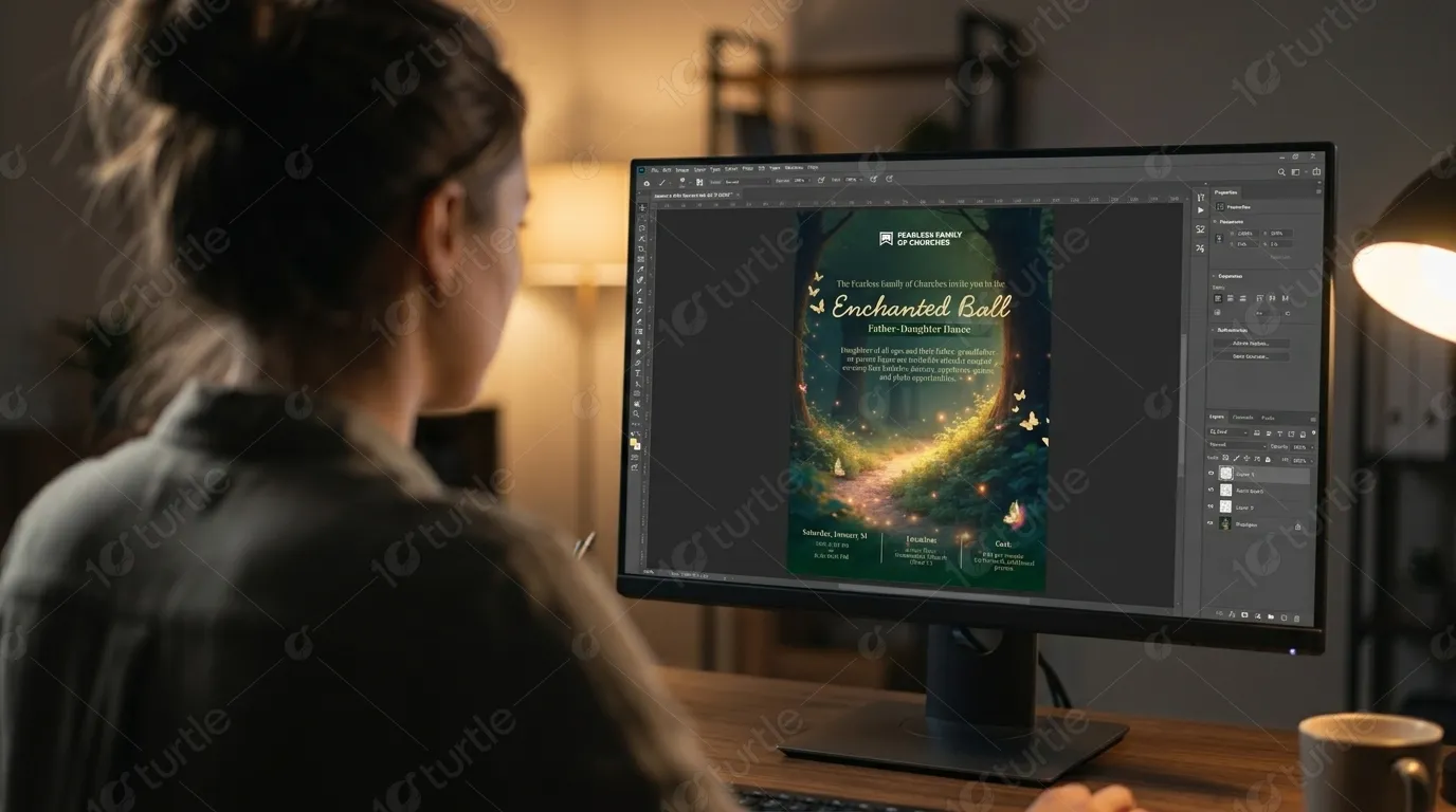 Custom social media graphics for religious family dance event
