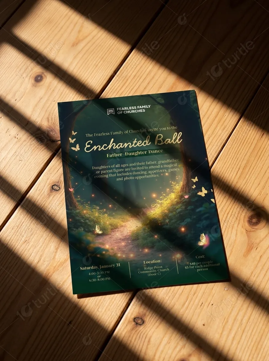 Refined print collateral for Enchanted Ball religious celebration