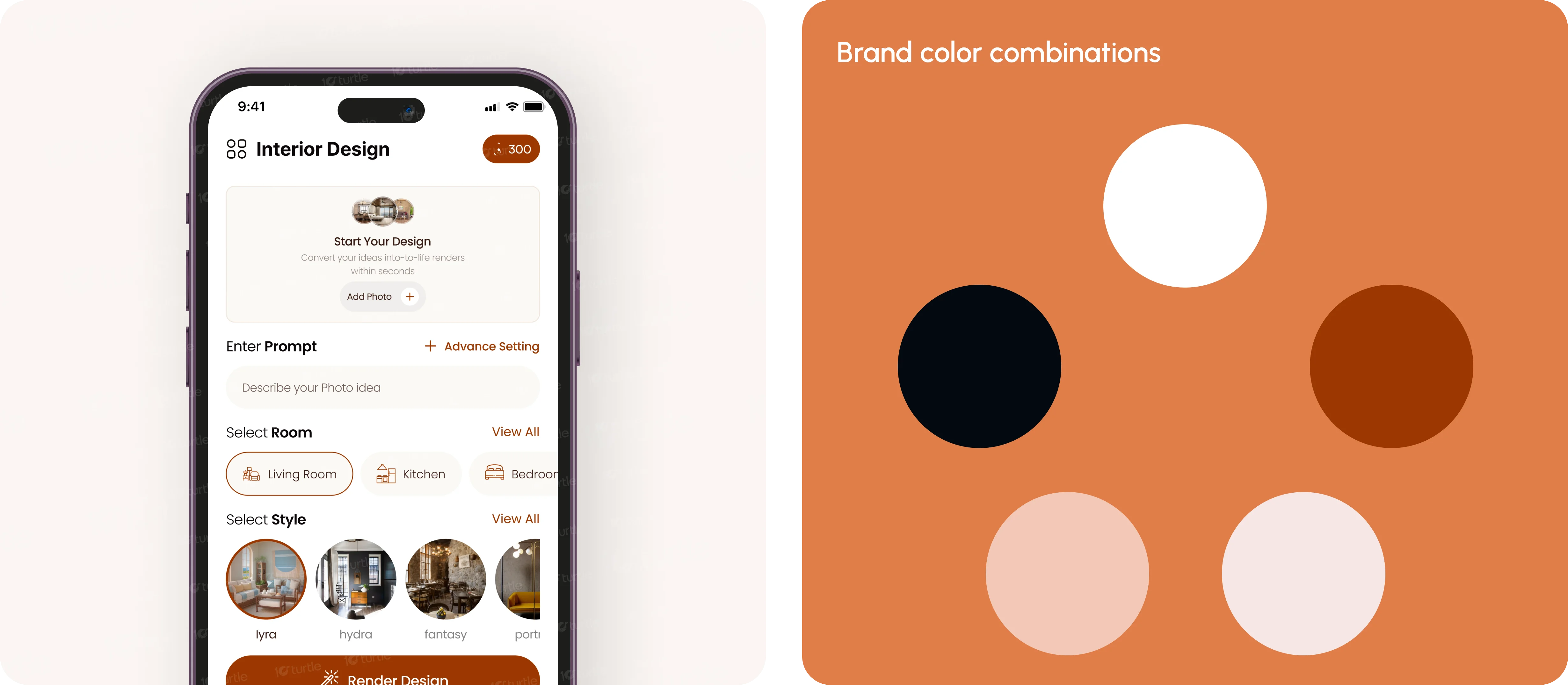 Color palette featuring primary and complementary tones