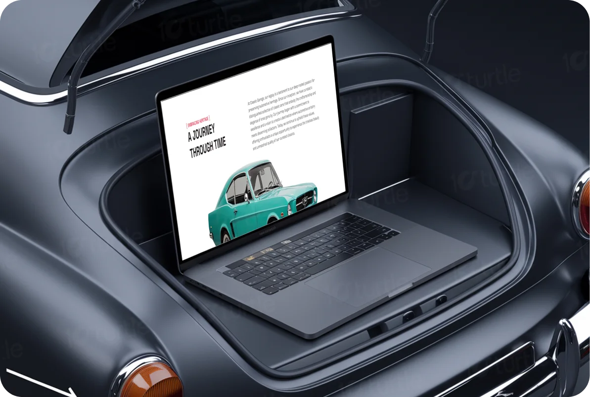 Classic Garage homepage showcasing a range of classic cars