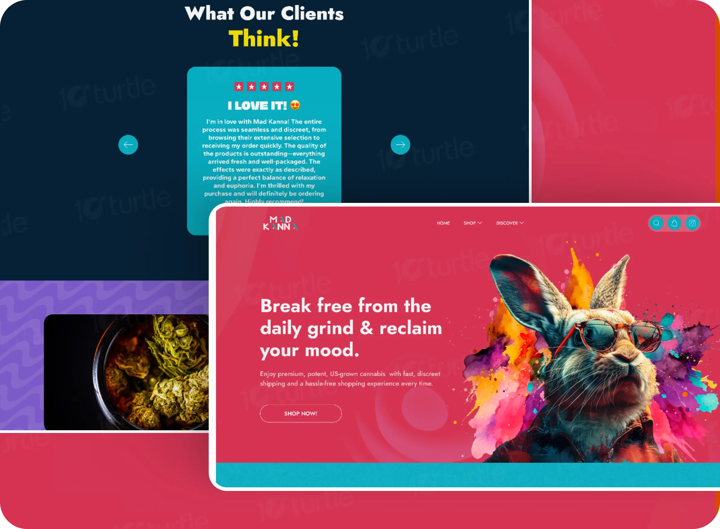 Overview of Mad Kanna's revamped website design