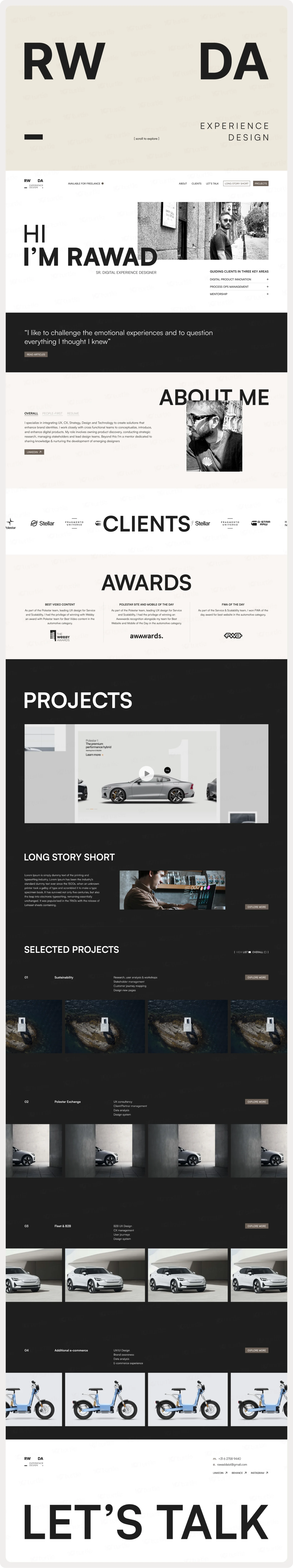 UI design mockup of the Classic Garage website