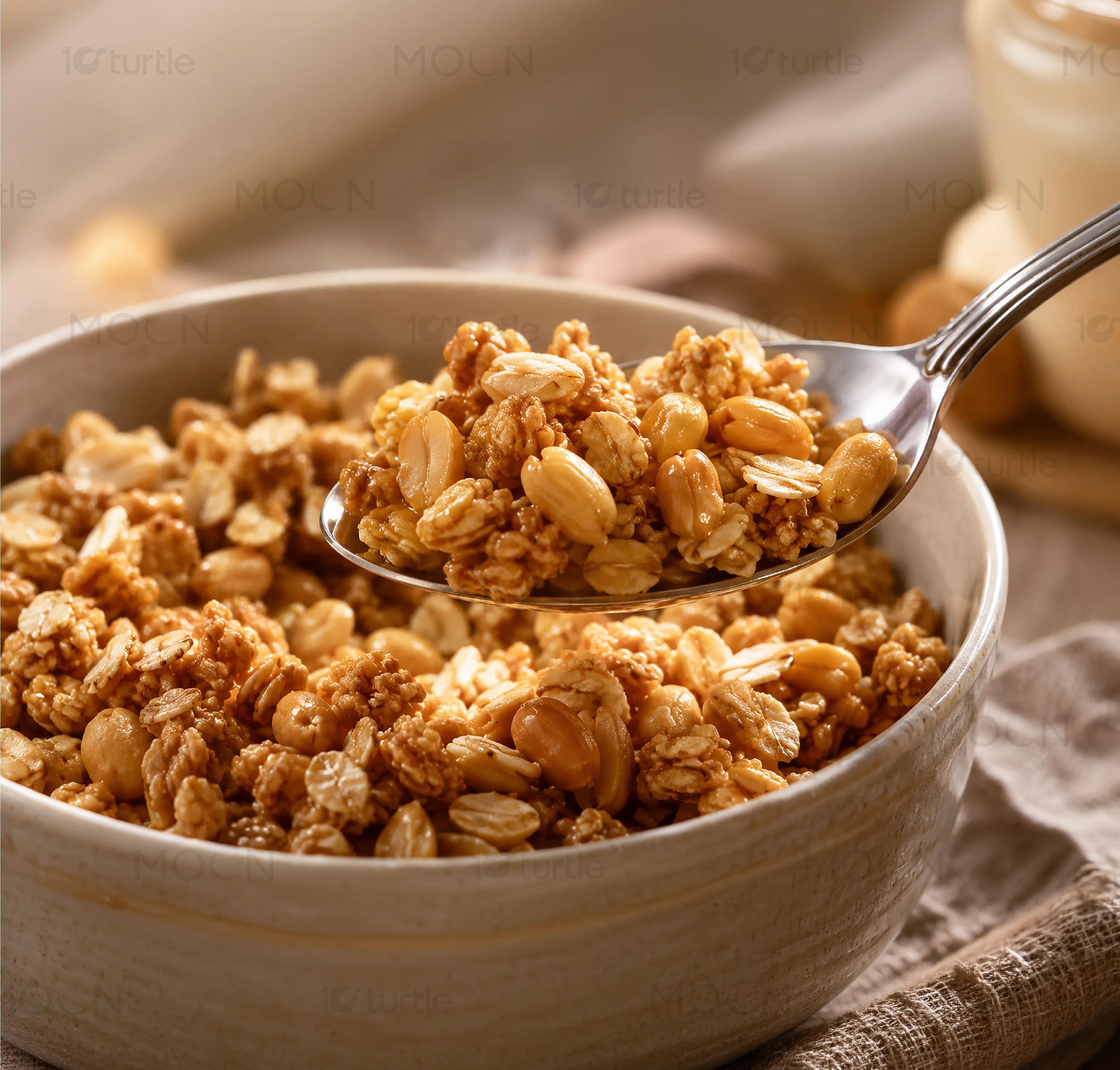 Detailed side panel layout for nutritional facts on cereal box packaging