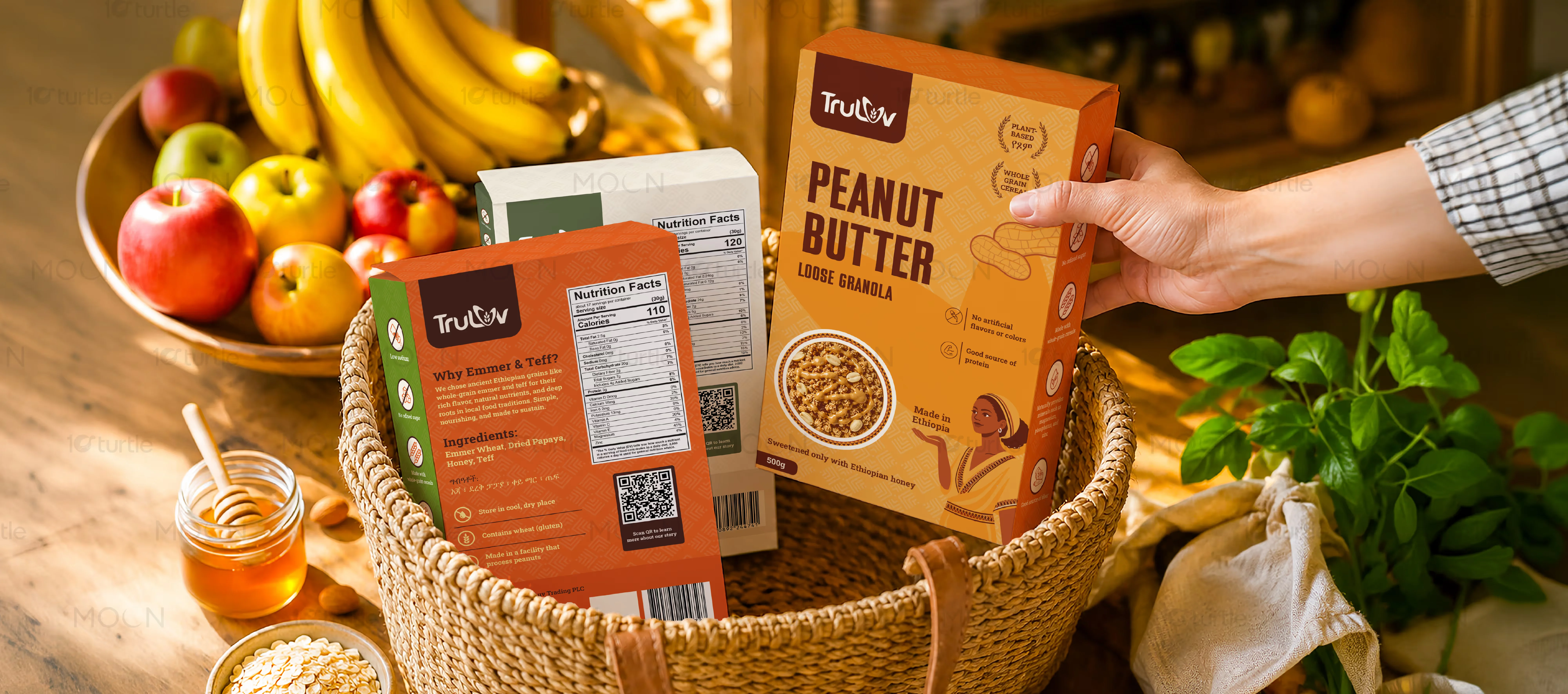 Flavor-led color palette application on a premium food packaging system