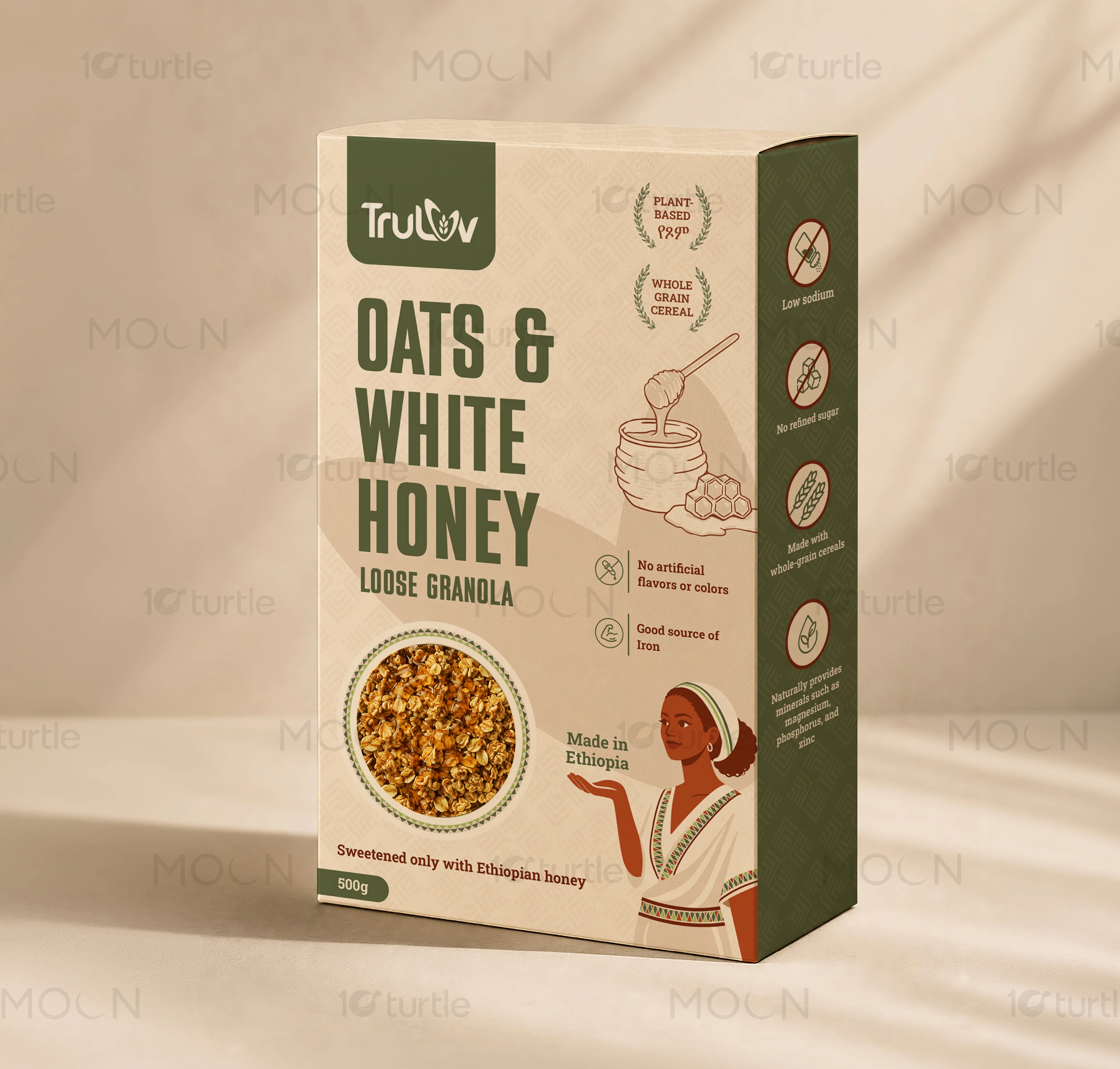 Product line extension mockup for a cohesive cereal brand family