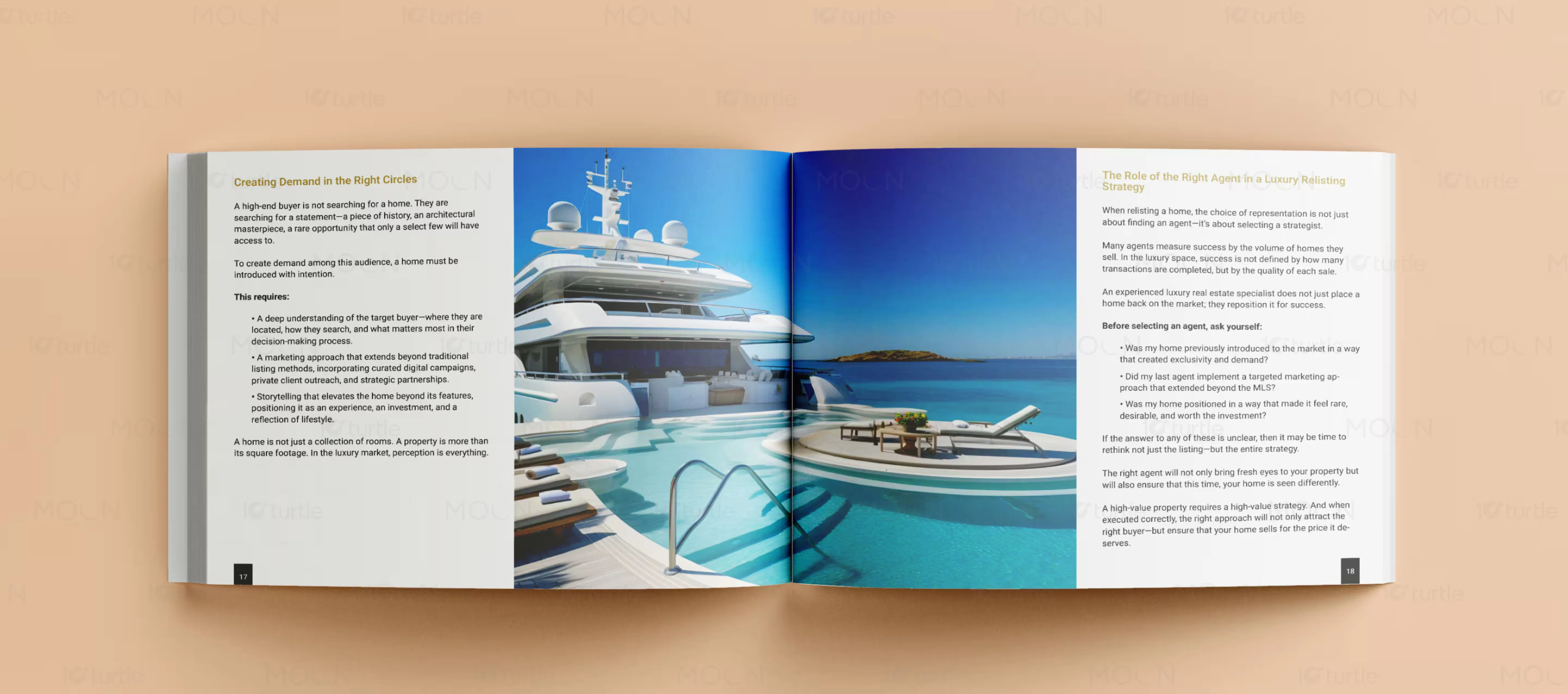 Strategic real estate marketing collateral with focus on architectural excellence