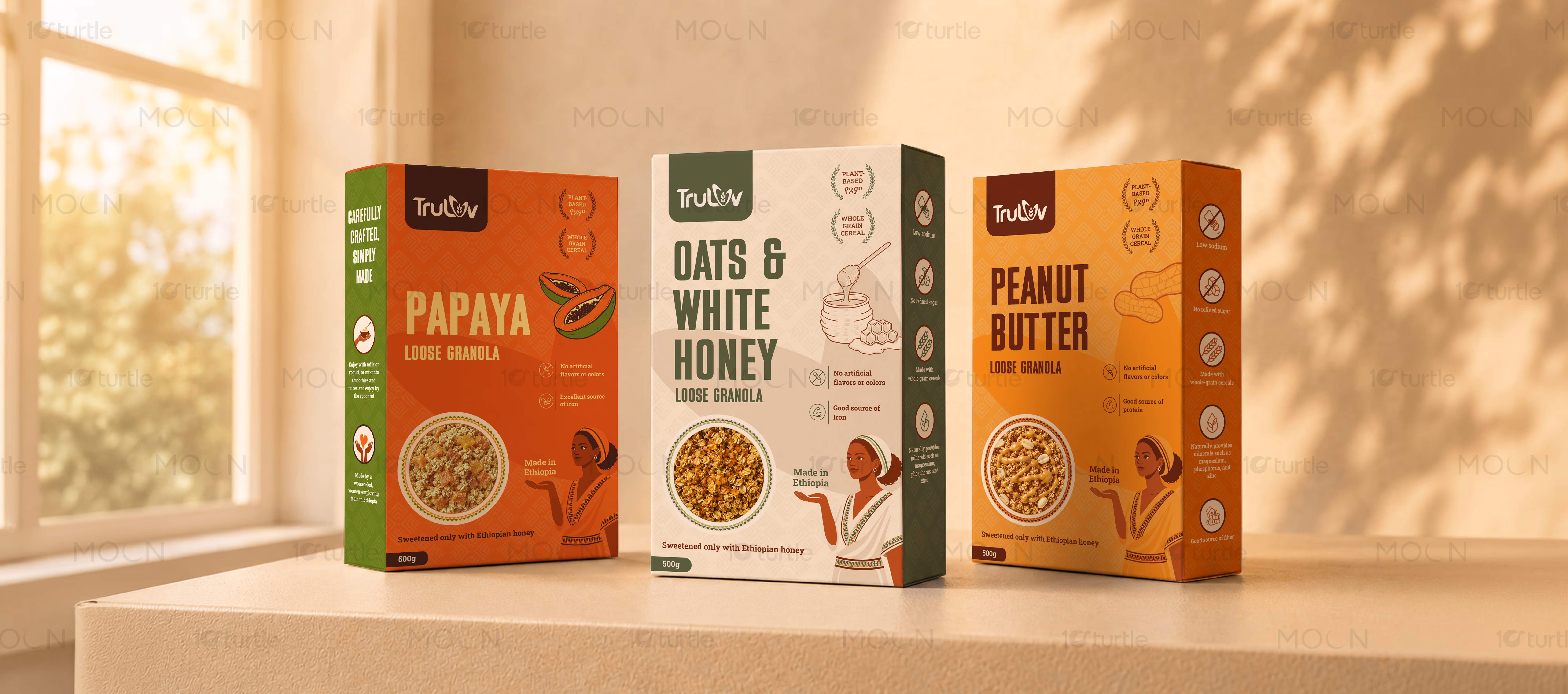 Premium matte finish cereal box mockup for international export markets